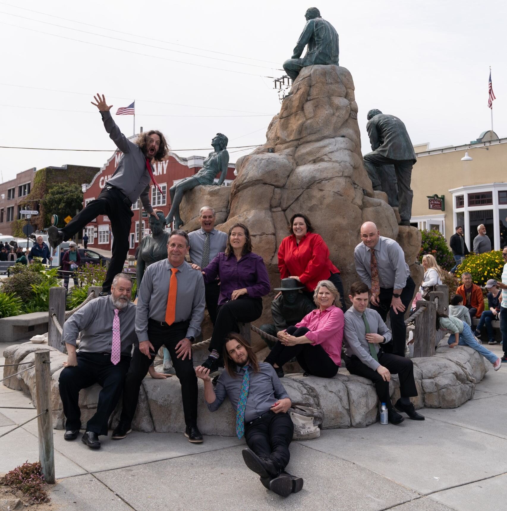 Monterey Comedy Improv full ensemble on stage